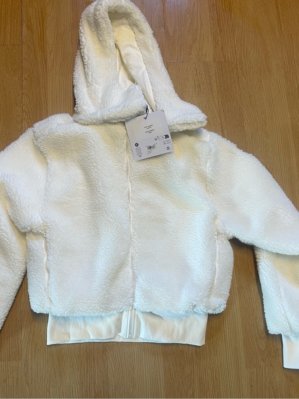 Vuori ivory, white, foxy Sherpa Hooded Bomber med nets